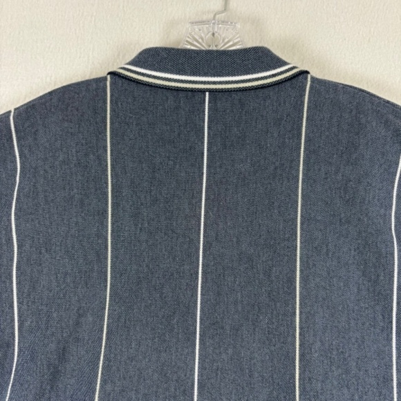 Knights Sportswear XL Polo Gray White Striped Three Button Short Sleeve - Picture 6 of 11